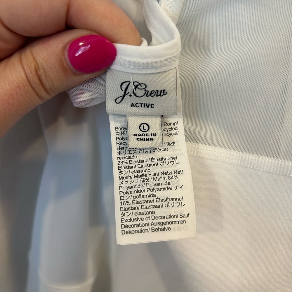 J.Crew White Active Tennis Dress Athletic Mini Sleeveless NWT Large - Picture 4 of 8